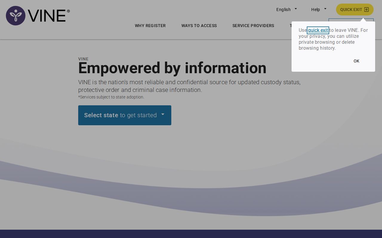Knott County VINELink release check interface for Kentucky custody records